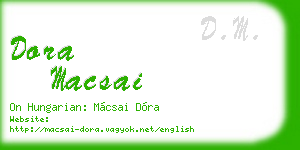 dora macsai business card